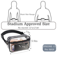 thumbnail image 5 of JOWURY Clear Fanny Pack - Clear Fanny Pack Stadium Approved Clear Bag for Stadium Events  Suitable for Men and Women Sports Events   Concerts Activities  Beaches Black, 5 of 8