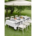thumbnail image 3 of Outdoor Tablecloth with Umbrella Hole and Zipper, Happy Easter Rectangle Table Cloth 60x84 Inch Waterproof Tablecloth, Spring Carrots Country Black and White Plaid Picnic Table Cover for Patio, 3 of 7