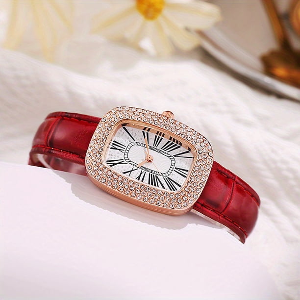 Vintage Dress Watch with Lady Quartz Crystal & Rhinestone: A Stylish Accessory for Women