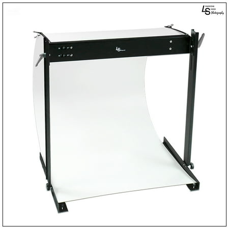 Complete Tabletop Product Shooting Table Kit with Dual LED Light and Reclining White Rolling Background by Loadstone Studio WMLS0153