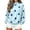 Blue, variant on Women's Fleece Lined Sweatshirt Mock Neck Polka Dot Sweatshirt Mock Neck Long Sleeve Pullover Relaxed Fit Casual Top for Fall Winter Daily Outings