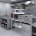 thumbnail image 5 of 48" Long x 24" Deep" Stainless Steel Work Table With 12" Wide Double Tier Overshelf | Metal Kitchen Prep Table & Shelving Combo, 5 of 9