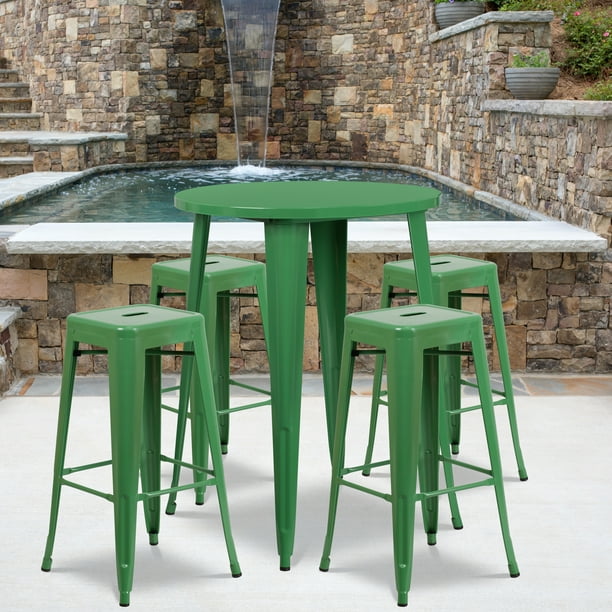 Flash Furniture Commercial Grade 30, Outdoor Bar Table Set For 4