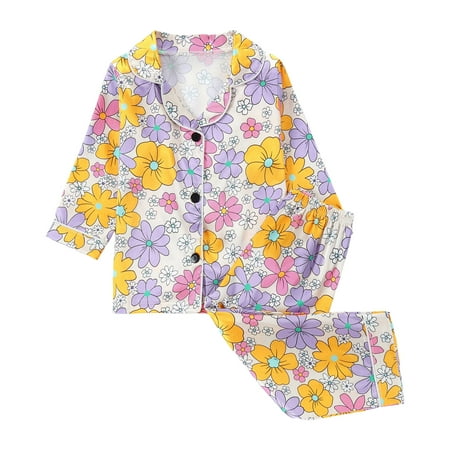 

OAUP Toddler Boys Girls Outfit Sets Long Sleeve Floral Print T Shirt Tops Pants Outfits Fall Casual Trendy Outfit 1-6Y