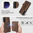 thumbnail image 3 of Allytechgroup Detachable Cards Holder Case for Samsung Galaxy S25, RFID Blocking 2 In 1 Wallet PU Leather Case with Stand Compatible with Magsafe Shockproof Cover for Samsung Galaxy S25, Brown, 3 of 5