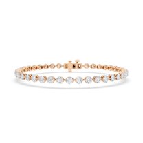 3 Ct Moissanite Tennis Bracelet for Women 14K Rose Gold Plated Silver D Color VVS1 Classic Bridal Jewelry Gift for Women Size 7 Inches