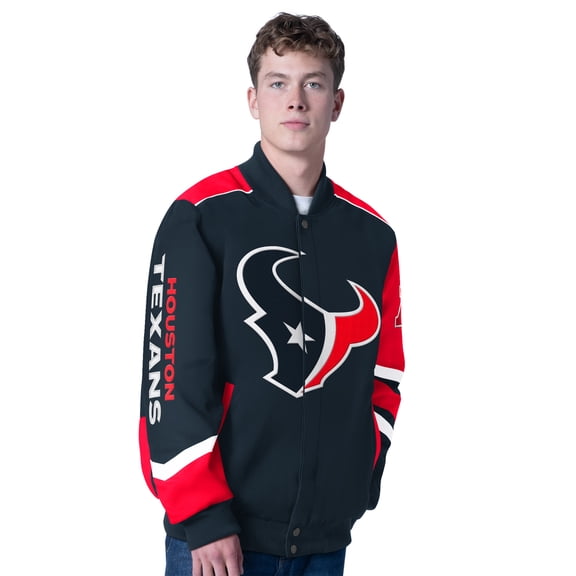 Men's G-III Sports by Carl Banks Navy Houston Texans Prime Time Full-Zip Racing Jacket