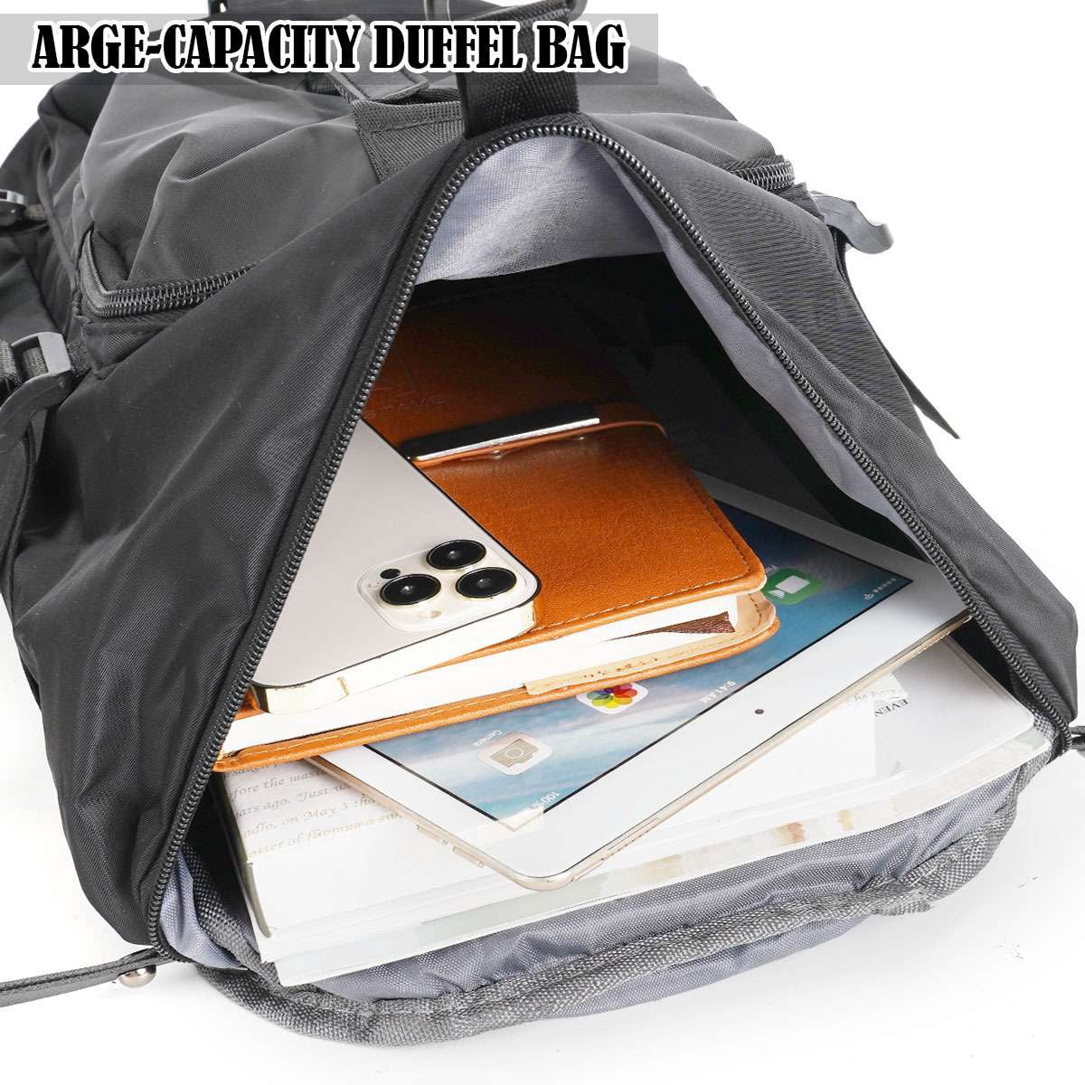 Deago Gym Bag for Men and Women Sports Duffle Bag Travel Backpack Weekender Overnight Bag with Shoes Compartment and Wet Pocket Black