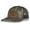Bottomland Camo/Charcoal, variant on Mallard Duck Laser Engraved Leather Mens Trucker Hat Baseball Cap, Black/Black