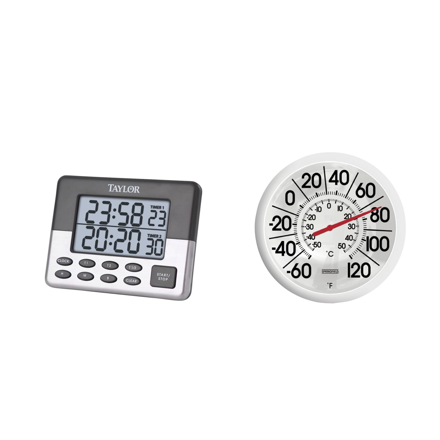 Springfield Precision 90007 Big & Bold Thermometer & 58729 Dual Event