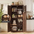 thumbnail image 5 of 72"H Farmhouse Storage Cabinet with Adjustable Shelves, Large Pantry Organize with 2 Barn Doors, Tall Freestanding Cabinet for Kitchen, Bathroom/Garage/Basement/Living/Utility Room, 5 of 8