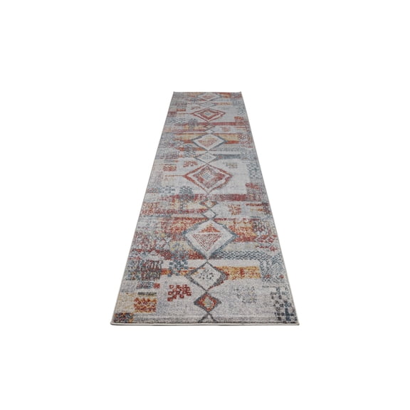 Ladole Rugs Morocco European Southwestern Style Destressed Modern Durable Multicolor Indoor Runner Rug Carpet, 3x5 (2'7" x 4'11", 80cm x 150cm)