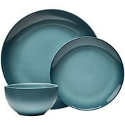 Mainstays Painter's Ombre 12-piece Teal Stoneware Dinnerware Set, Walmart Exclusive