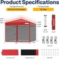 thumbnail image 5 of SPECSTAR 8'x 8' Easy Pop-Up Canopy with Mesh Netting, Instant Outdoor Screened tent with Mosquito Netting, 2 Zipper Doors and Roller Bag for Yard Camping Picnic Party Events, Red, 5 of 9