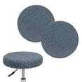 thumbnail image 1 of Uxcell 2-Pack Fundas Redondas para Taburetes de Bar, para Fundas de Asiento de Patrón de Rayas de Poliéster de 12-14 Pulgadas con Bandas Elásticas [Gris Oscuro], 1 of 7