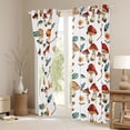 thumbnail image 3 of Homewish Cartoon Fungus Mushroom Blackout Curtains Set of 2 (52x84 Each),Rustic Plant Leaves Window Curtains,Red Brown White Curtains and Drapes For Girls Kids,Ultra Soft Home Decor, 3 of 6