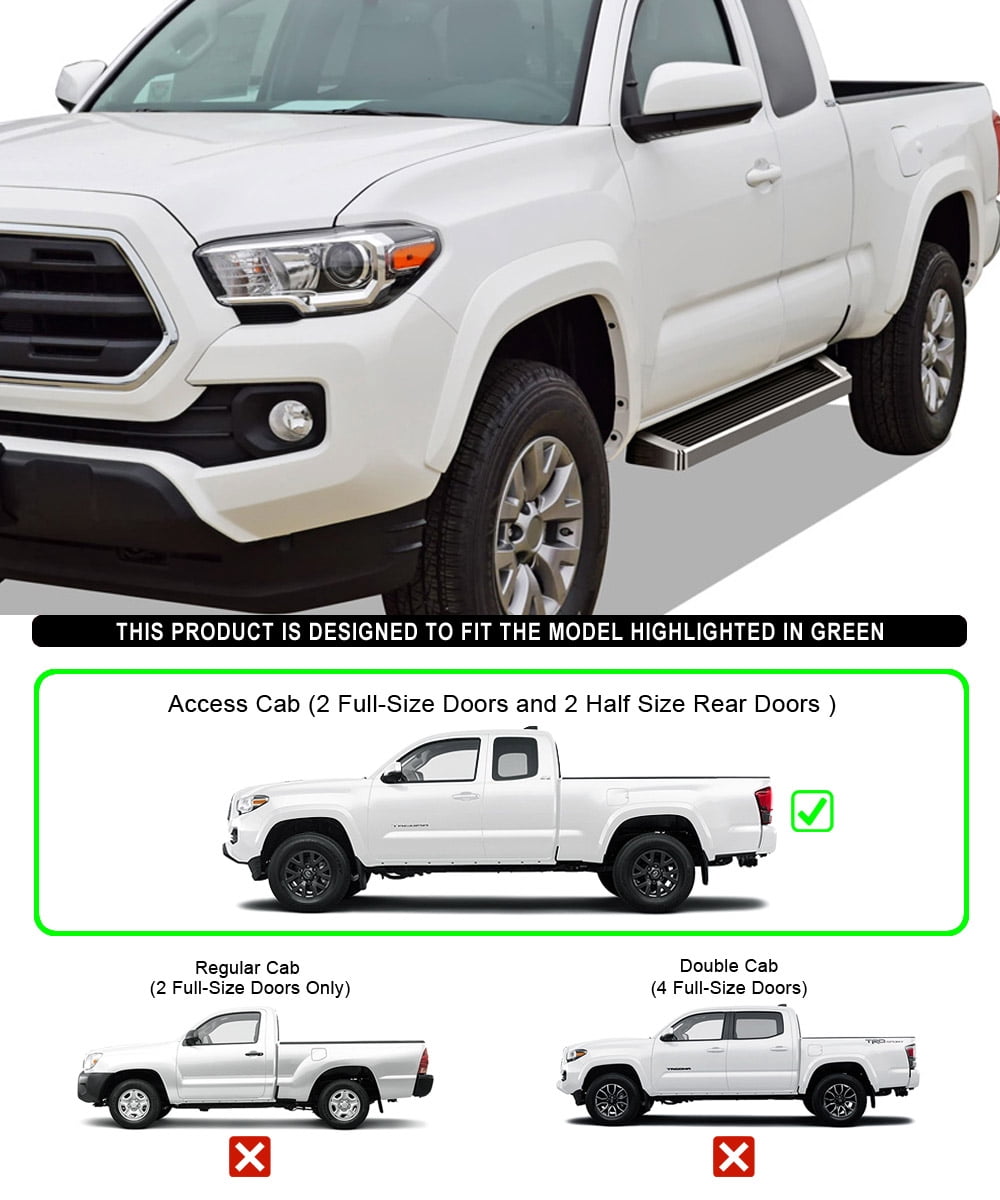 APS Running Boards Style Compatible with Toyota Tacoma 2005-2023 Extended Access Cab (Nerf Bars Side Steps Side Bars)