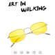 thumbnail image 3 of Retro Square Sunglasses with Metal Resin Frame for Beach Party Wear Yellow Lightweight Durable 4 5 Inch, 3 of 4
