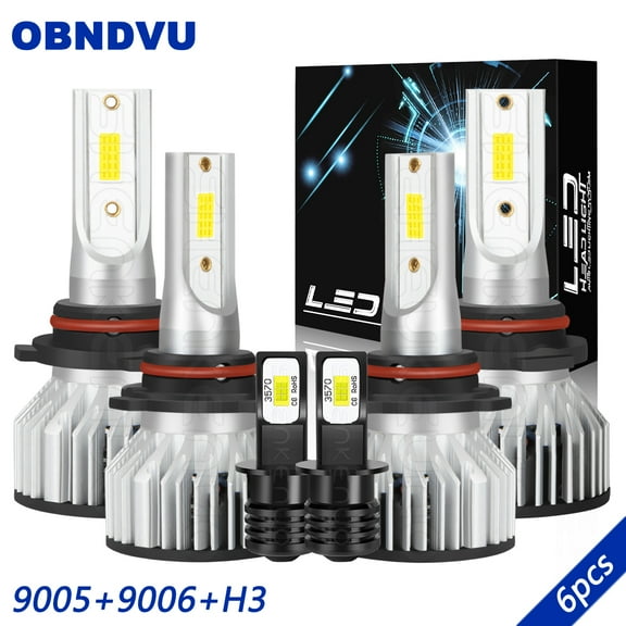 For Toyota Corolla 2001 2002 2003 2004 LED Headlight 9005 9006 High/Low H3 Fog Light Bulbs Kit 6x