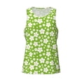 thumbnail image 4 of Fotbe Green White Flowers Pattern Men's Quick Dry Workout Tank Top Gym Muscle Tee Fitness Bodybuilding Sleeveless T Shirt Breathable Workout Shirt-Large, 4 of 9