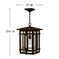 thumbnail image 4 of 1962OZ Hinkley Lighting Tucker - One Light Outdoor Hanging Lantern in Transitional-Craftsman Style - 11 Inches Wide by 17.5 Inches High-Oil Rubbed, 4 of 4