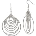 thumbnail image 1 of Stainless Steel Polished Twisted Graduated Circles Dangle Earrings Made In China sre1028, 1 of 5