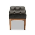 thumbnail image 4 of Baxton Studio Sanford Tufted & Upholstered Bench, Dark Brown, 4 of 8