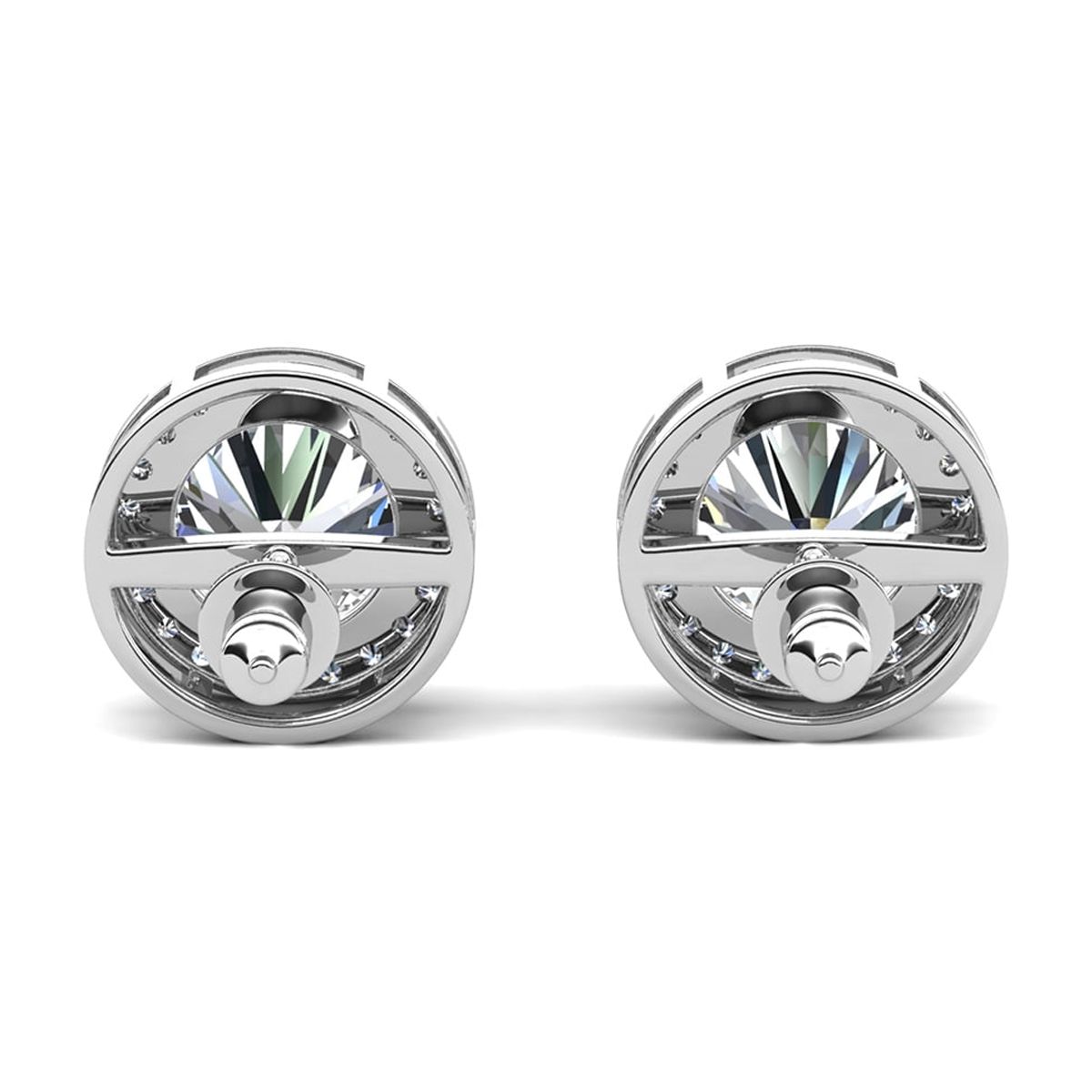 Cate & Chloe Ariel 18k White Gold Plated Halo Stud Earrings photo 8