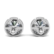 Cate & Chloe Ariel 18k White Gold Plated Silver Halo Stud Earrings with Simulated Diamonds for Women
