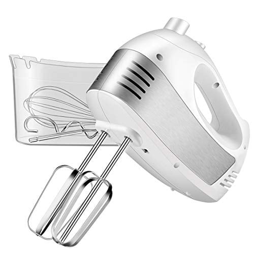 Whisking Egg White 7 Speed Hand Mixer Electric with Turbo Handheld Kitchen Mixer Includes Beaters Dough Hooks and Storage Case 