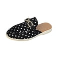thumbnail image 2 of Mules for Women Almond Toe Faux Leather Flats Slip-on Comfort Backless Loafers Buckle Mule Shoes, 2 of 5