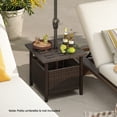 thumbnail image 3 of Patiojoy Outdoor Side Table with 1.93" Umbrella Hole All-Weather PE Wicker Patio Umbrella Table with Rustproof Frame, 3 of 9