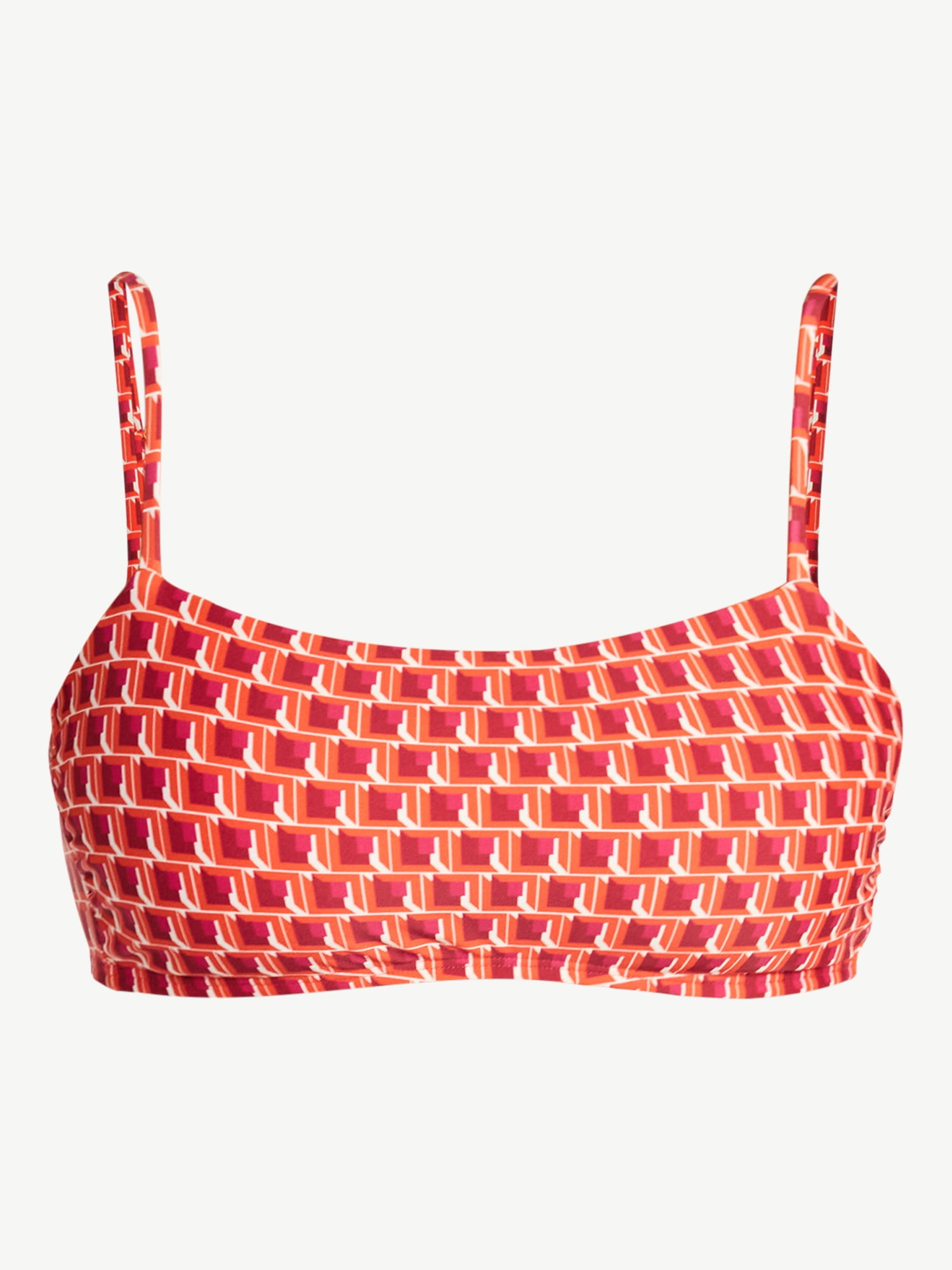 Time and Tru Women's and Women's Plus Size Geo Print Bralette Top, Sizes XS-3X, Family Swim