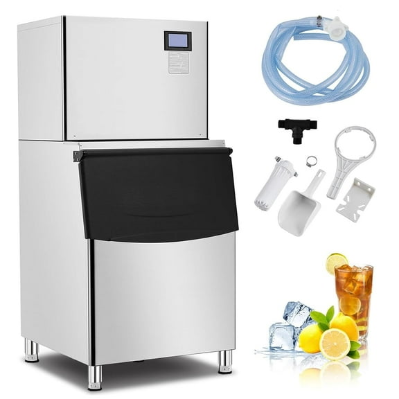 GoFashion Commercial Ice Maker Machine 550LBS/24H,Adjustable Ice Cube Ice Machine,Industrial ice Machine,300LBS Storage,Large Ice Maker