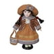 thumbnail image 2 of Figura de muñeca de porcelana con soporte, bellamente elaborada, regalo para niñas y mujeres. Marrón, 2 of 9