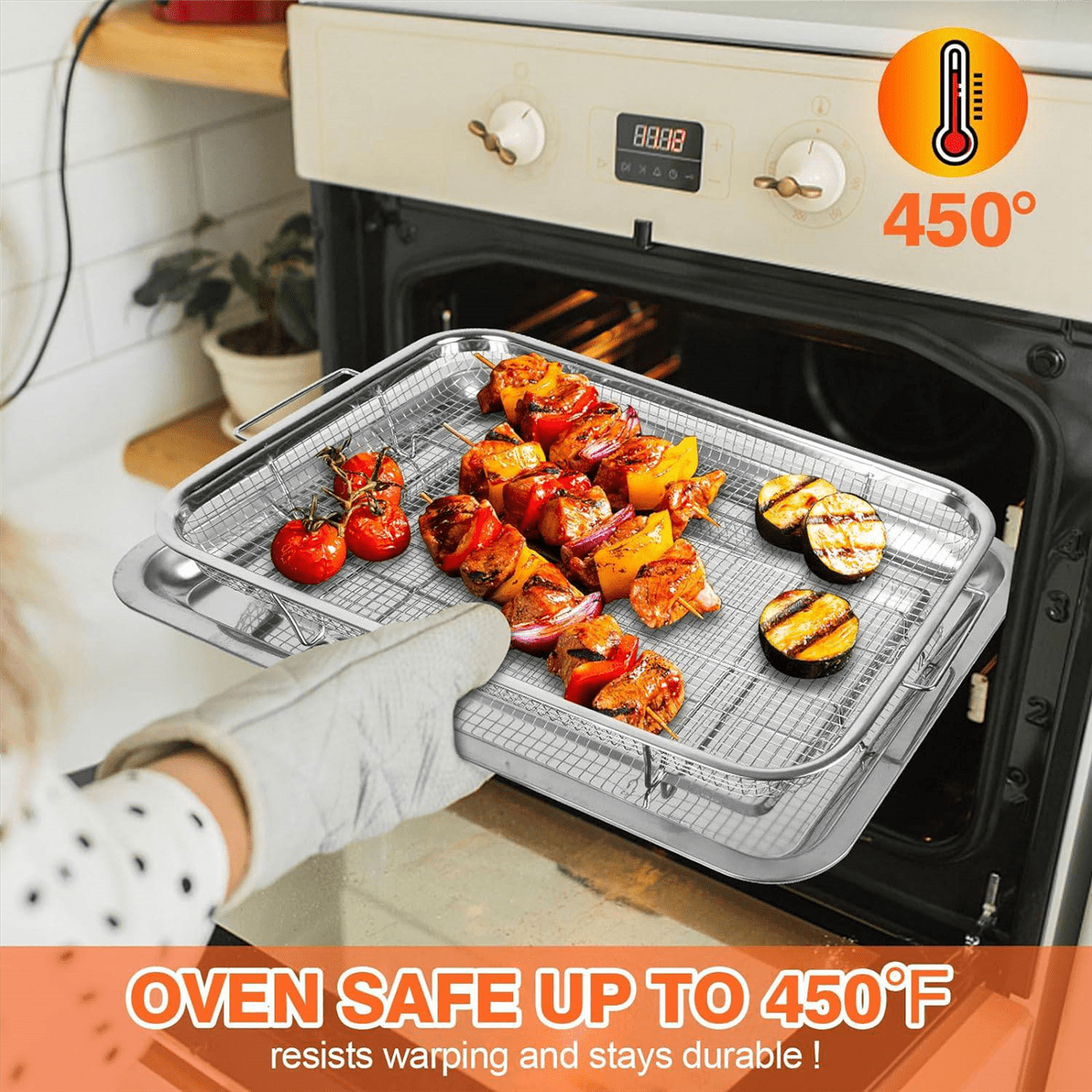 7-Pieces Air Fryer Oven Accessories Kit For Multi Brands, Rotisseries Drum| Baking Rack| Air - View #8
