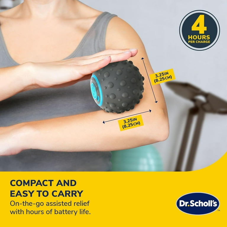Dr. Scholl's Vibration Sphere Roller for Muscle Tension & Soreness Relief,  Rechargeable Body Massager with Type-C Cable