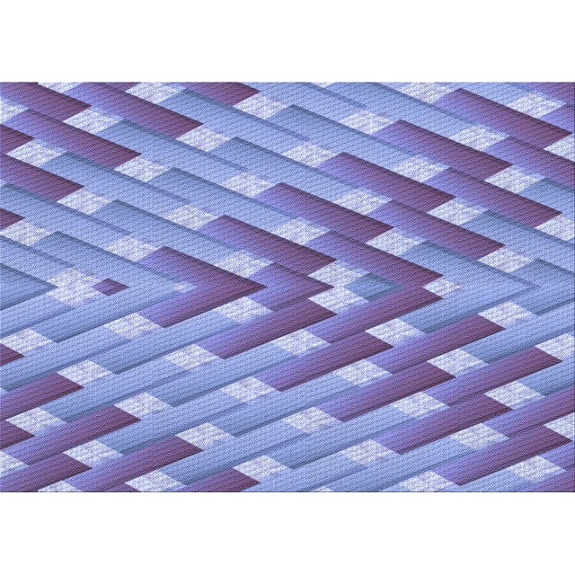 Ahgly Company Tapis d'Intérieur Lavables en Machine, Rectangle Transitionnel Bleu Ardoise, 2' x 3'