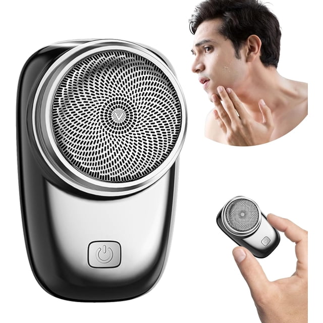 Mini rasuradora para hombre - Afeitadora eléctrica con pantalla de alimentación LED inteligente, máquina de afeitar lavable, portátil adecuada para viajes de negocios, oficina, automóvil y campamento
