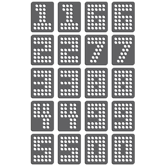 Rhinestone Genie Numbers-Block 1.25" Magnetic Rhinestone Template, Black