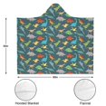 thumbnail image 3 of Wearable Blanket,DarkGreen Dinosaurs Birds Pattern Hooded Wearable Sherpa Blanket for Adults & Teens,Winter Poncho Shawl Wrap Cape Thick Warm,50"x60", 3 of 5