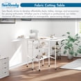 thumbnail image 6 of Sew Ready Folding Sewing Craft Table with Storage Drawers and Wheels, White/White, 6 of 9