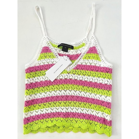 French Connection Nora Striped Crochet Knit Tank ( XS )