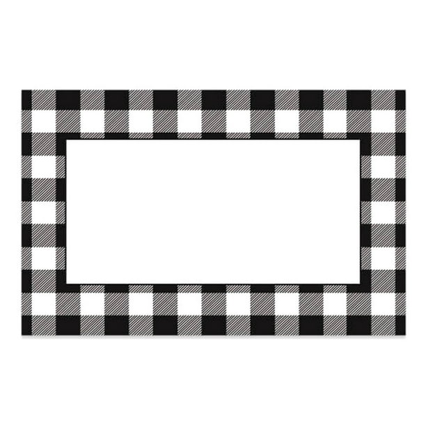 Black and White Buffalo Plaid Enclosure Cards/Gift Tags - 3-1/2in. x 2 ...
