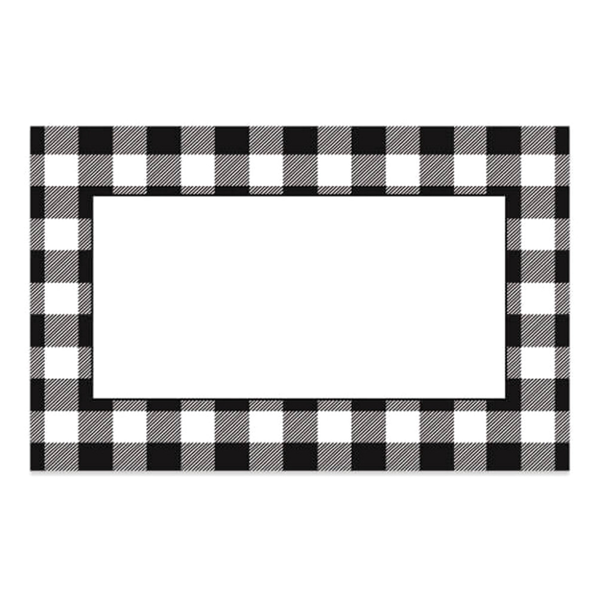 Black And White Buffalo Plaid Enclosure Cards Gift Tags 3 1 2in X 2 Black And White Buffalo Plaid Enclosure Cards Gift Tags 3 1 2in X 2