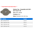 thumbnail image 2 of Radiator Cap - Compatible with 2009 - 2011 Ford F-150 2010, 2 of 2