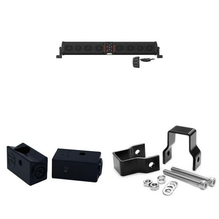 Wet Sounds STEALTH-XT-8-B STEALTH XT 8 Speaker All-In-One Amplified Bluetooth Soundbar With Remote – Black with Slider Brackets and 1.00" Square Clamps