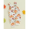 thumbnail image 6 of Aojekbee Baby Halloween Sleeveless Overalls Cute Pumpkin/Ghost Print Full Length Suspender Jumpsuit, 6 of 10