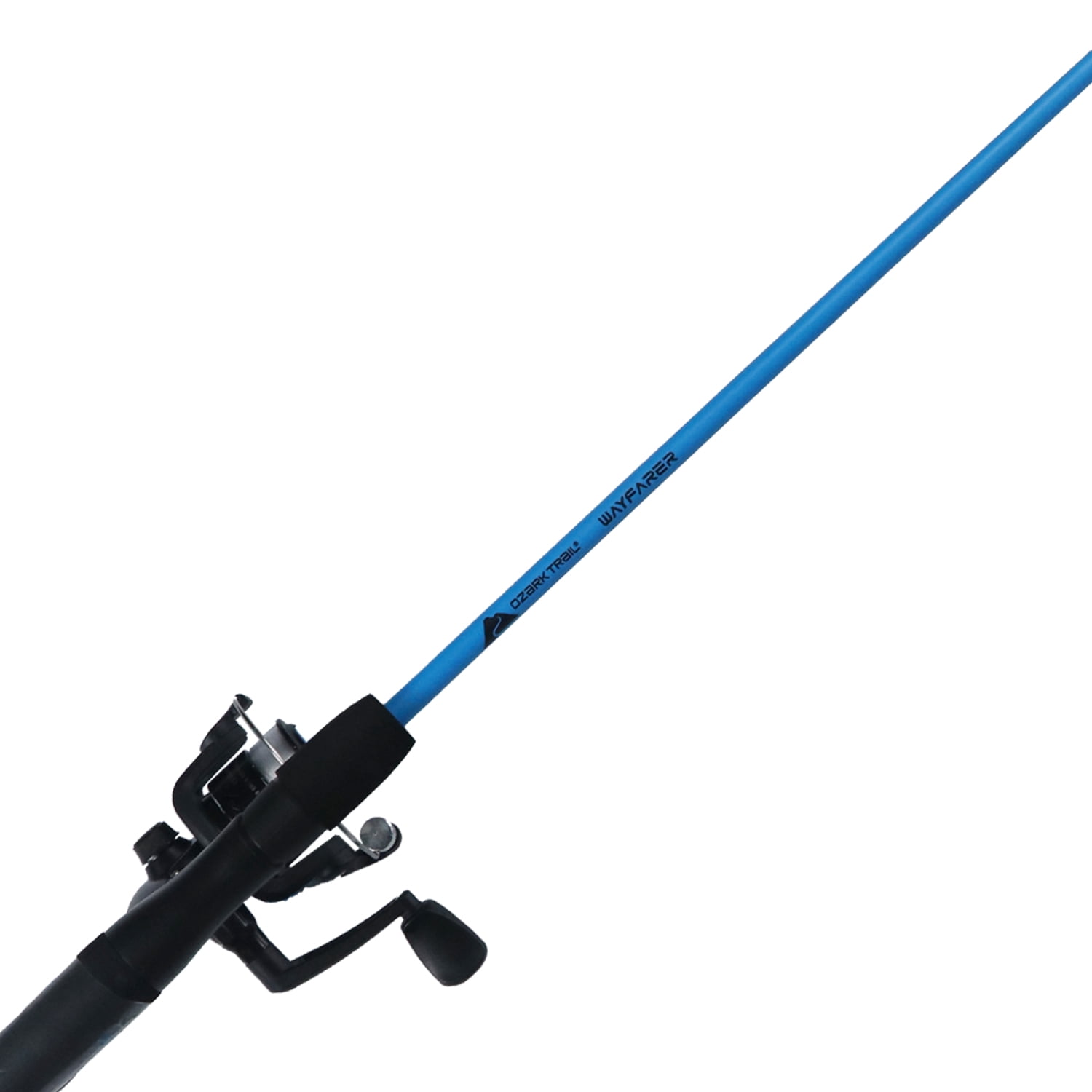 Ozark Trail Wayfarer Fiberglass Spinning Fishing Rod and Reel Combo for Adults, 5' 6", Blue, 2 Pieces
