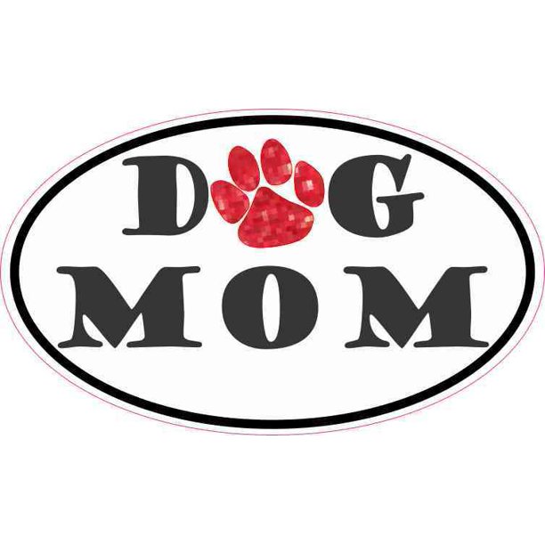 5inx3in Oval Paw Print Dog Mom Sticker Animal Car Bumper Window Cup